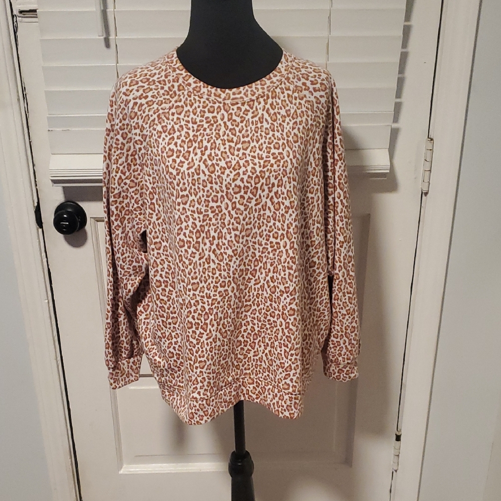 Lou & Grey Brown Leopard Print Sweatshirt